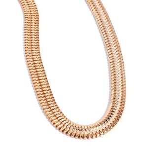 Sassy Staging - Gold Snake Paparazzi Double Strand Box Chain Necklace